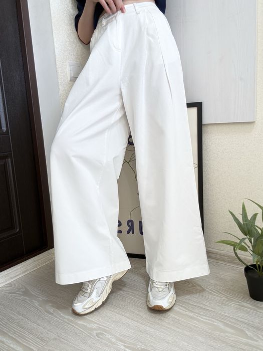 Котонові штани палаццо зі складками