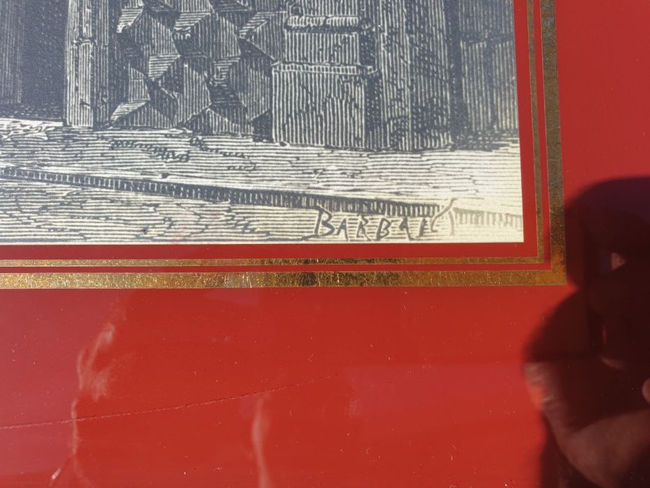 Quadro antigo lápis de carvao
