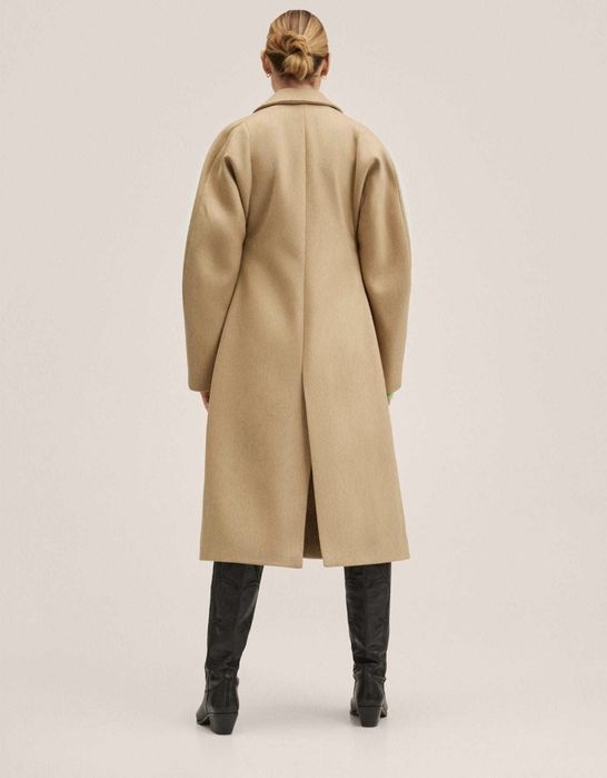 Paszcz wełniany Mango XL camel