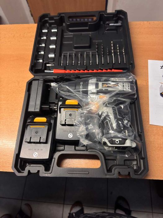 Wkrętarka akumulatorowa udarowa 21V 2x bateria 48Nm 1000W