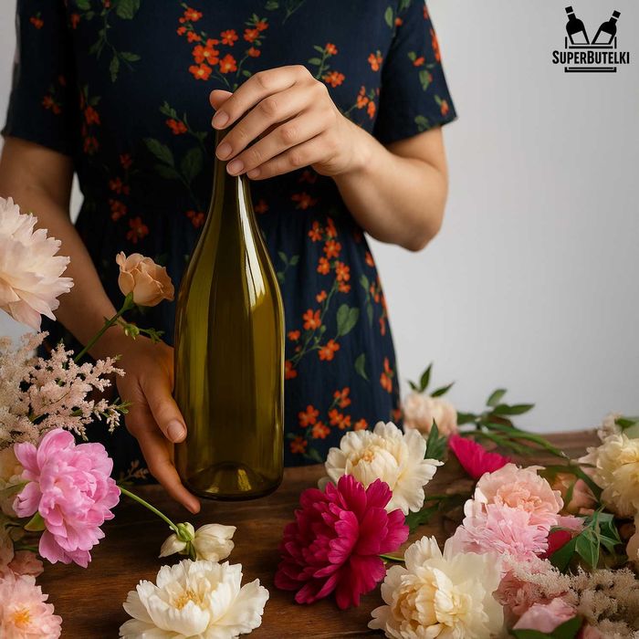 30x Burgundy 750 ml butelki na wino oliwkowe + ZAKRĘTKI