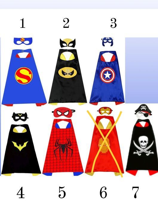 Карнавальний маскарадний костюм 4-9 років плащ і маска супергерой