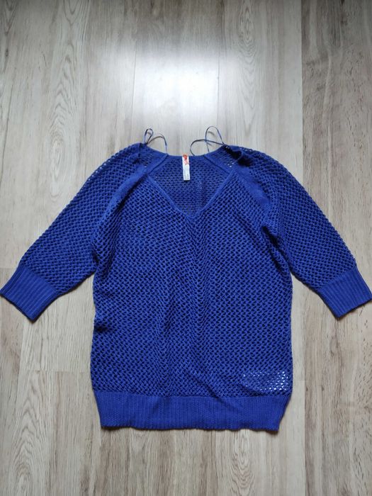 Вязаный свитер сетка