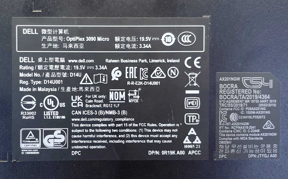 !Dell Optiplex 3090 Micro Core (i3,i5)/8GB/SSD(128,256GB M.2 NVMe)