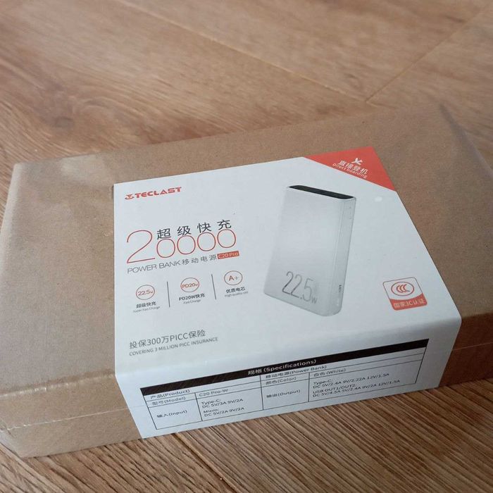 павербанк TECLAST 20000 та 10000 mAh білий powerbank акумулятор