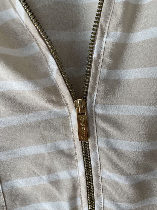 Beżowa koszula w białe paski Calvin Klein M