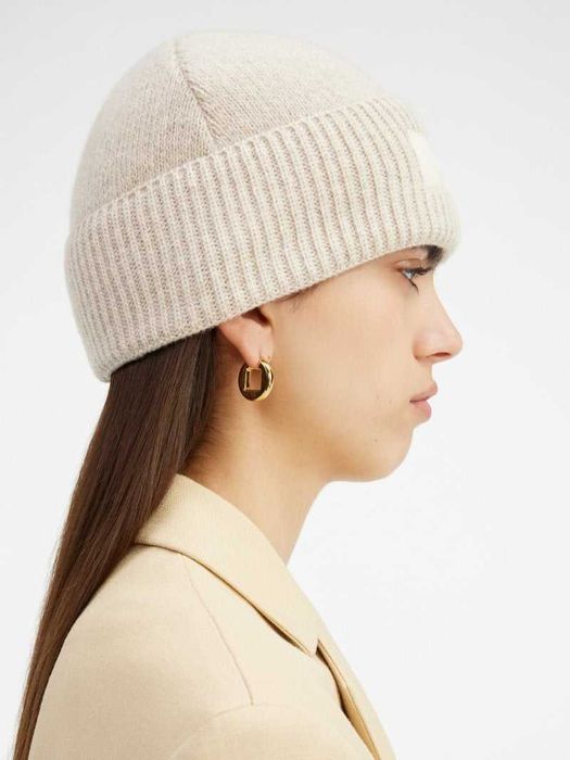 Шапка Jacquemus Le Bonnet Grosgrain Logo Beanie Natural