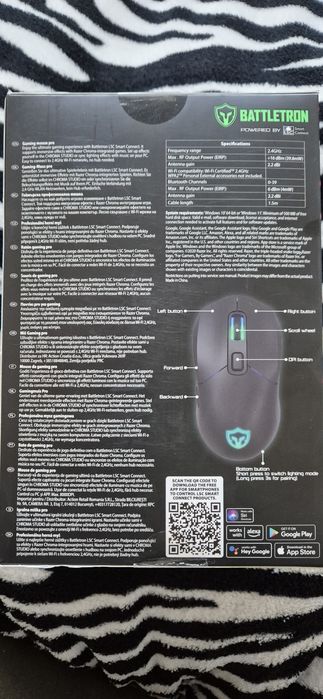 Mysz gamingowa BATTLETRON Gaming Mouse Pro RGB 8000 DPI - NOWA