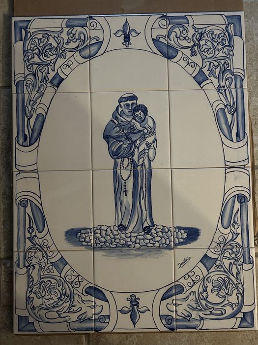 Painel de azulejo pintado à mão (45x60 cm)