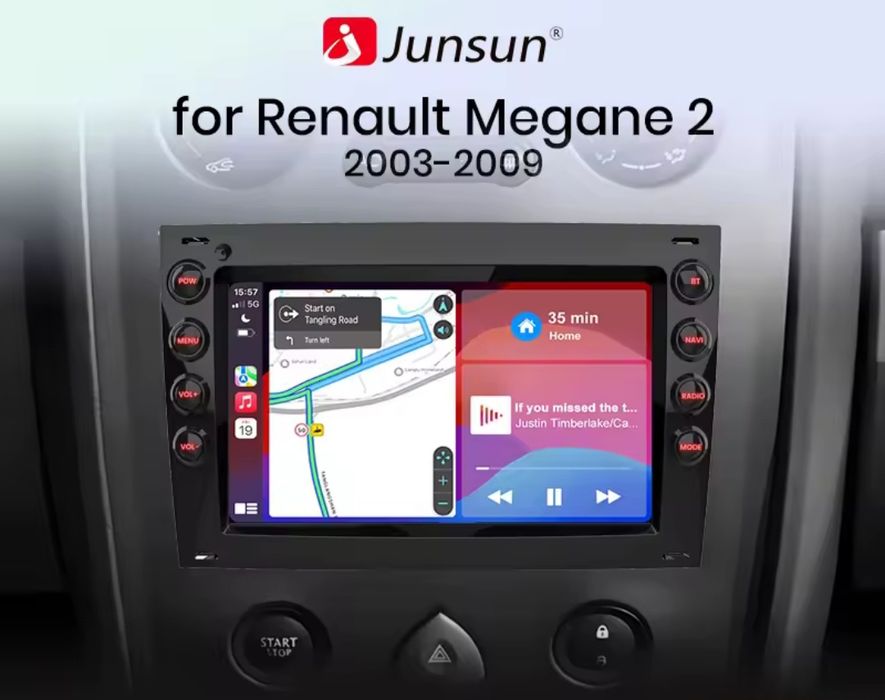 Rádio 7" Renault megane 2 Carplay Android Auto GPS wifi BT 2/64GB novo