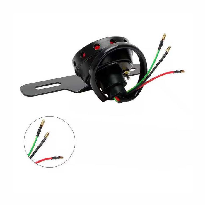 Farolim traseiro universal 12V com suporte de matrícula