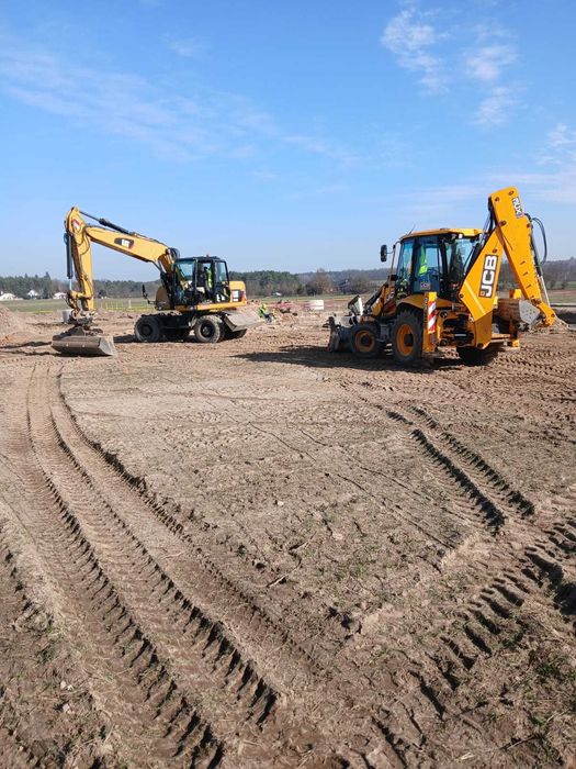 Usługi koparką kołową CAT 315D, koparko-ładowarką, ładowarką teleskop.