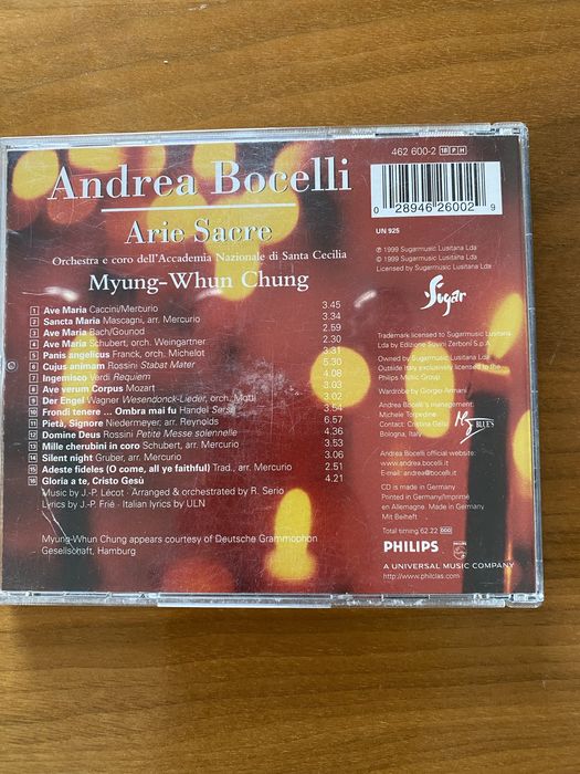 Płyty CD Andrea Bocelli - zestaw 2 sztuk