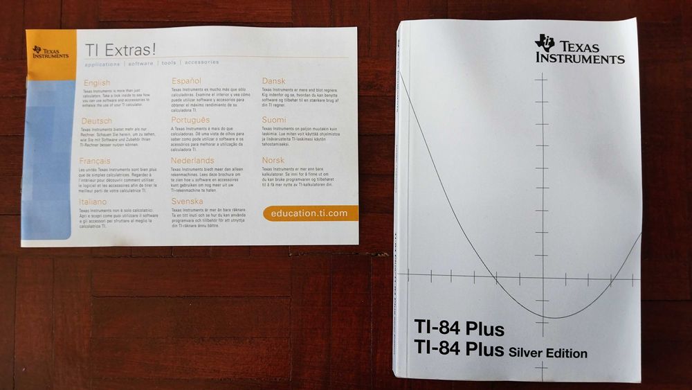 Calculadora TI-84 Plus Silver Edition Texas (+ capa, cabo, instruções)