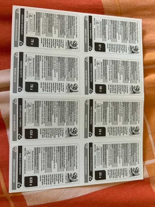 Panini South Africa 2010 Update - 10 folhas com 8 cromos