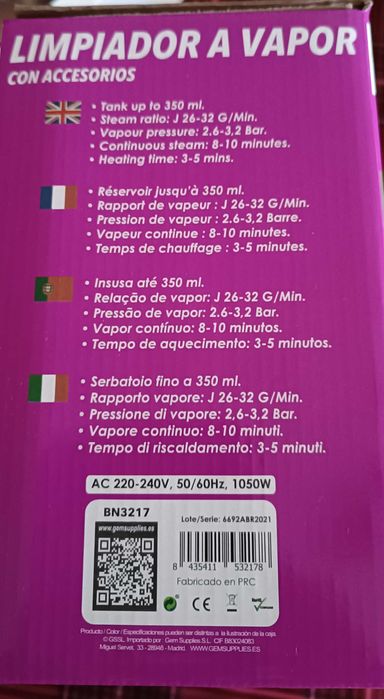 Máquina de lavar a vapor, muito quente