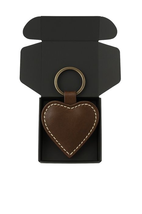 Męski portfel i brelok skórzany zestaw prezent serce brązowy skóra