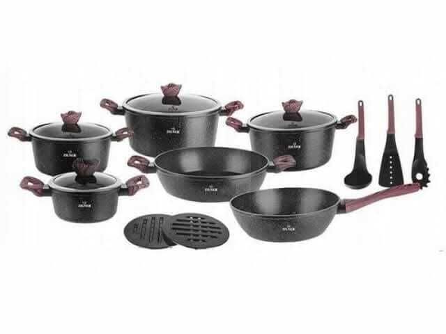 Zestaw garnków ceramiczno-marmurkowych