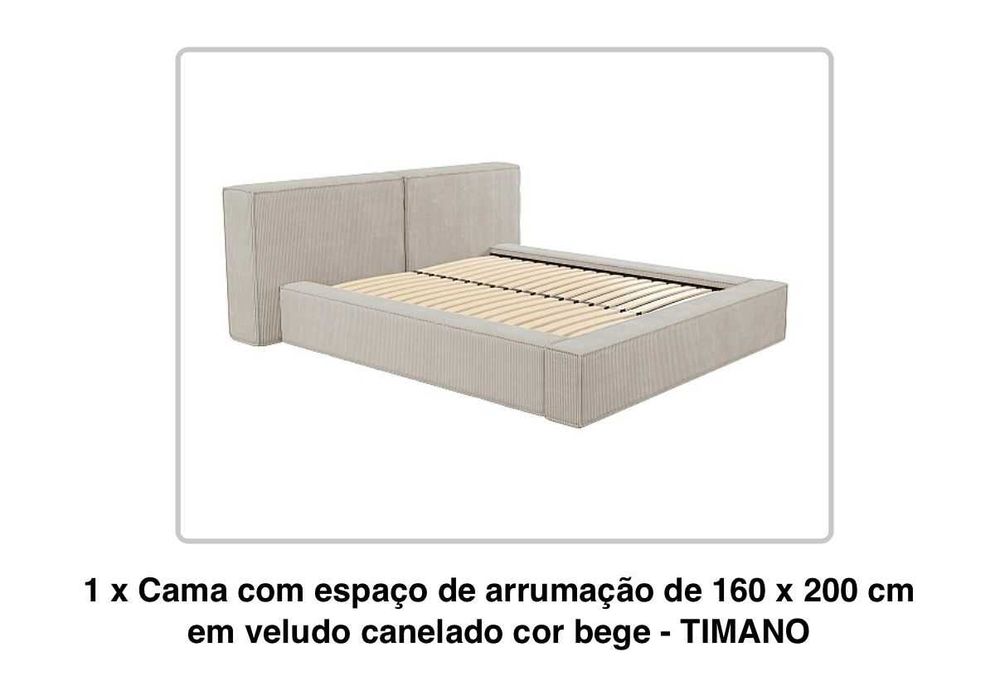 Cama de Casal  160x200 cm  Bom Estado