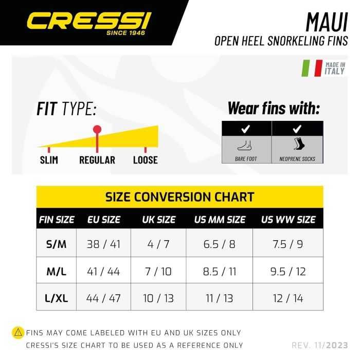 CRESSI Maui Fins płetwy regulowane z systemem EBS L/XL 44/47 czerwone