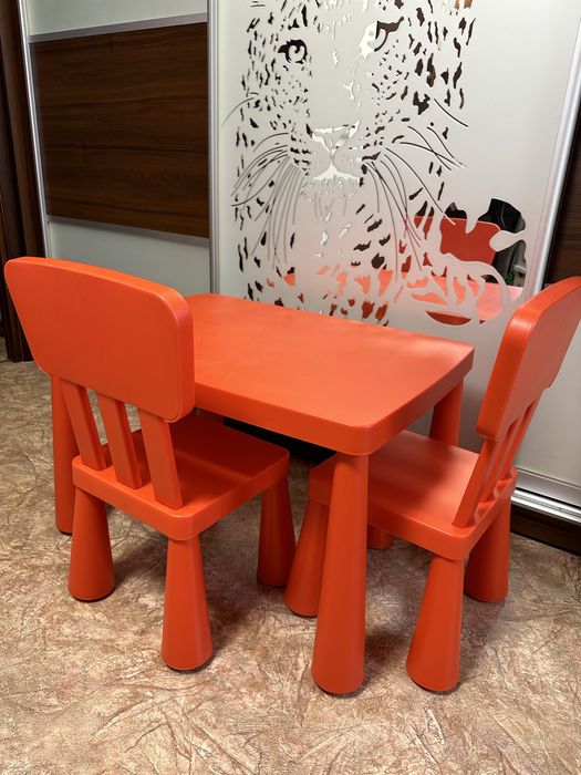 Стол и 2 стула красный комплект Ikea