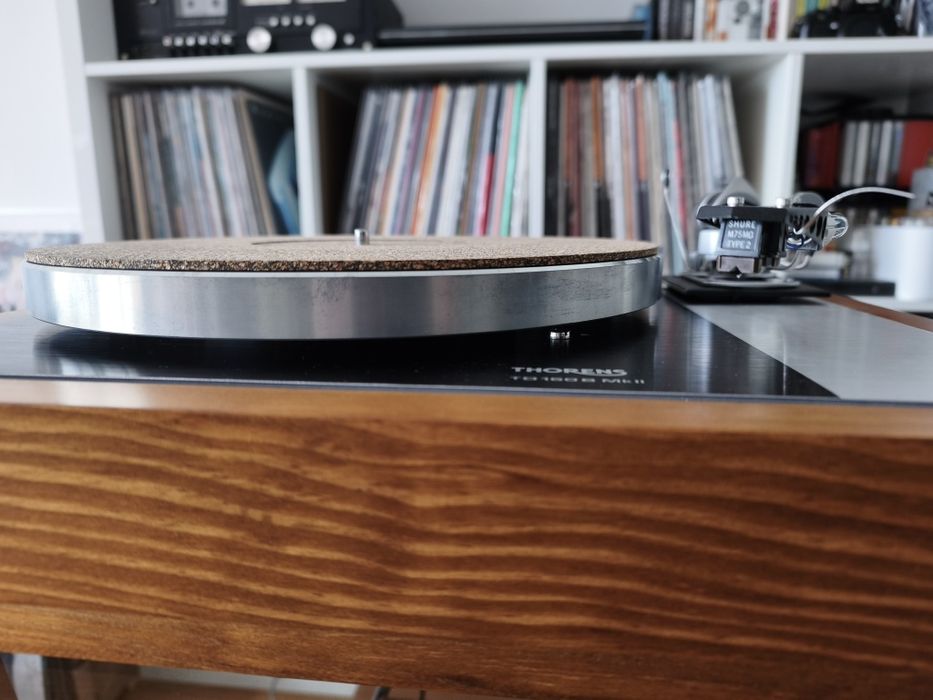 Gira-discos Thorens TD 160B MKII braço SME 3009 III agulha Shure
