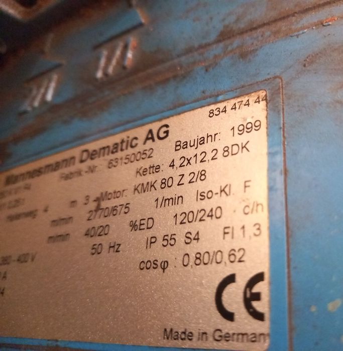 Wciągnik Demag 250kg dwubiegowy