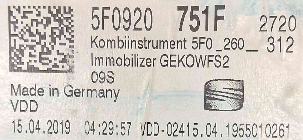 Quadrante / Painel de Instrumentos 5F0920751F - SEAT LEON