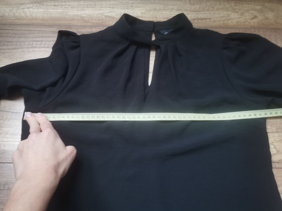 Sukienka mini czarna 36 S F&f długi rękaw