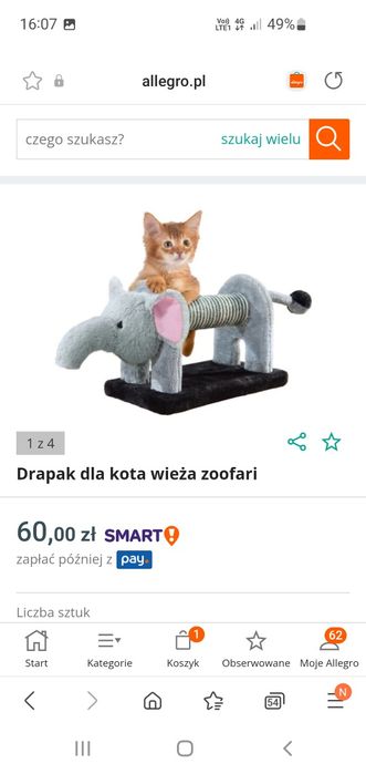 Nowy drapak dla kota Zoofari słoń