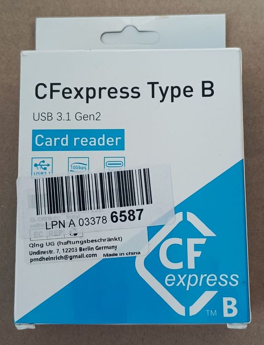 Czytnik kart CFexpress 10 Gb/s typu B CFexpress.