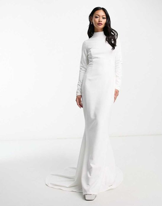 Slubna maxi zdobiony tył poprawiny przebranie ślub True Violet