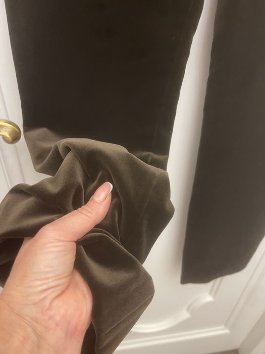 MAX MARA piękne klasyczne spodnie aksamit, brązowe. 44IT