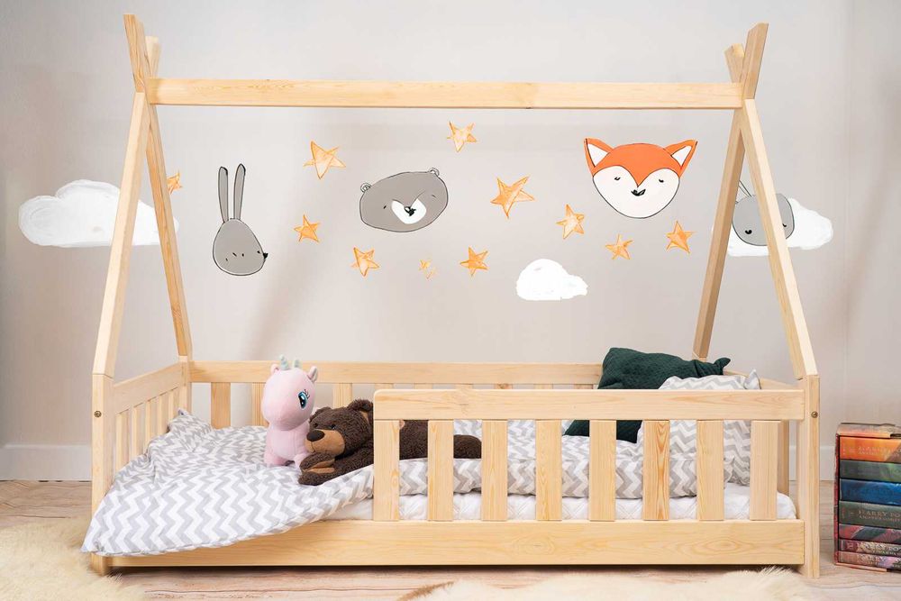 Łóżko dziecięce z barierkami Tipi 140x70,160x80,180x90