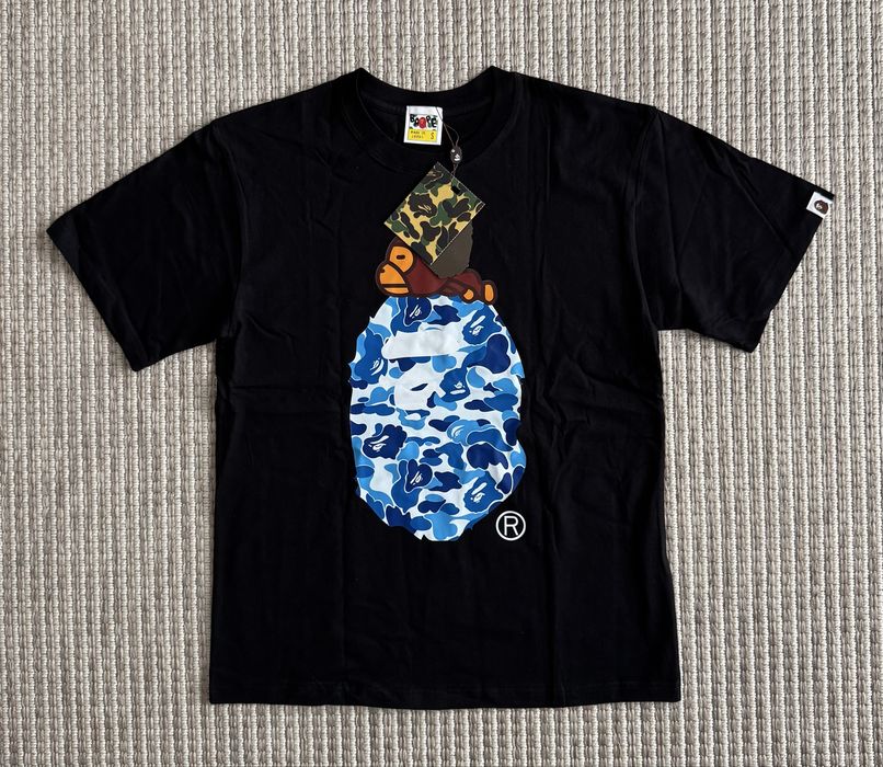 Nowa Oryginalna Koszulka Bape Tee | Bluzka BAPE T-shirt | Damska Męska Dziecięca Unisex Koszulka A Bathing Ape |  Czarna Niebieska Rozmiar S