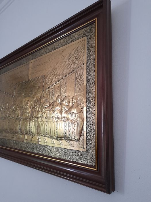 Quadro "A Última Ceia" em relevo