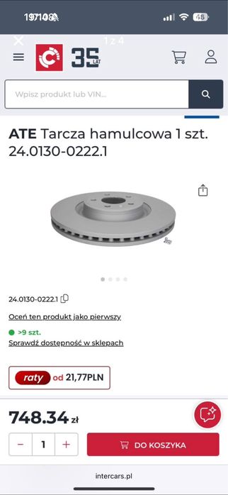 Nowe tarcze + klocki hamulcowe ATE – PRZÓD