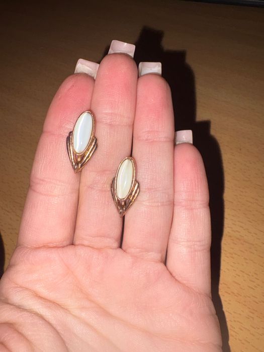 «Изысканные итальянские серьги (Italy), винтаж, кошачий глаз».