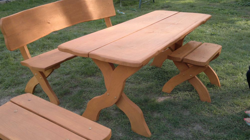 Meble góralskie ,meble ogrodowe z dębu , ławki stół,taborety,