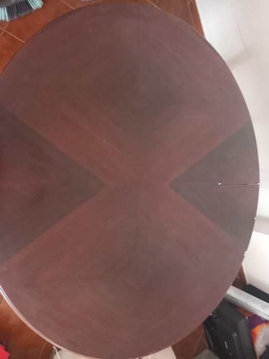 Mesa de jantar extensível Queen Anne 1,25/1,95 (rara e escassa)