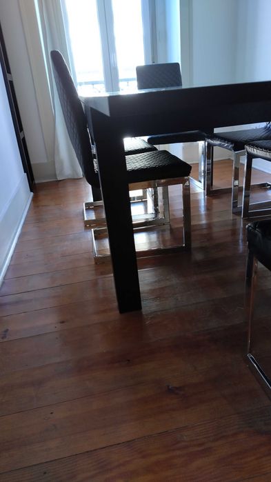 Mesa jantar extensível preta