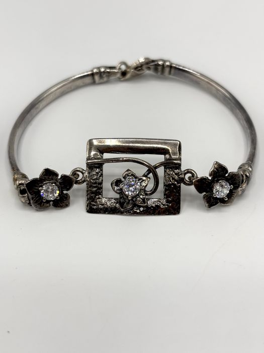 Srebrna bransoleta z cyrkoniami