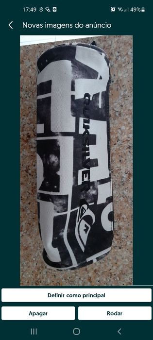 Estojo de lápis e canetas Quicksilver e compasso Rotring