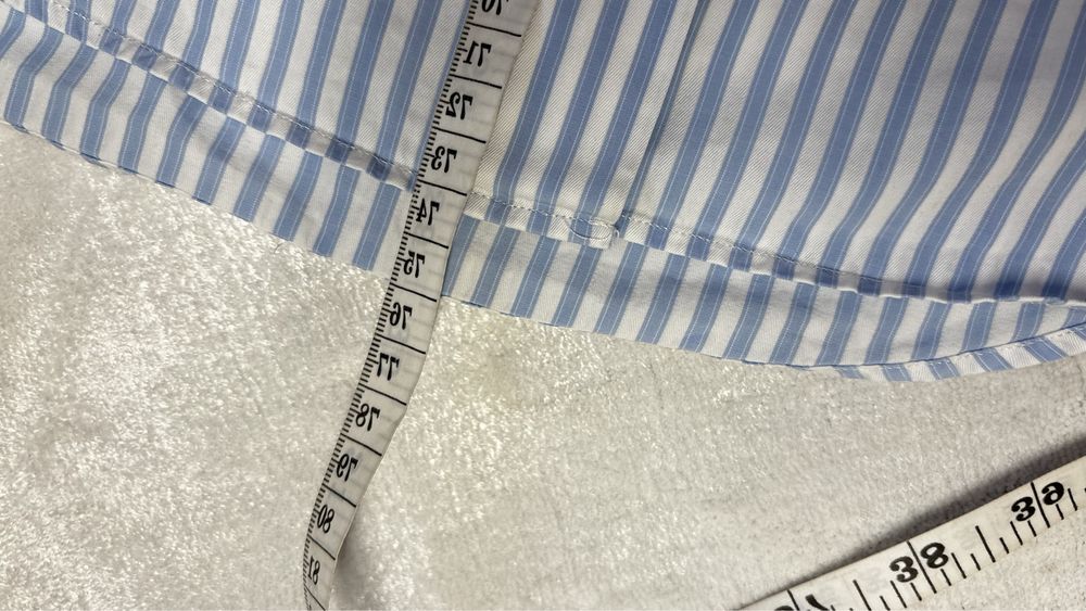 Trussardi koszula w paski niebieskie 38 M modna biznesowa