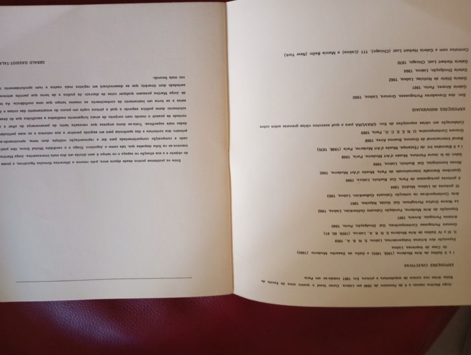 Jorge Martins Catálogo da Exposição na Galeria 111 em novembro de 1970