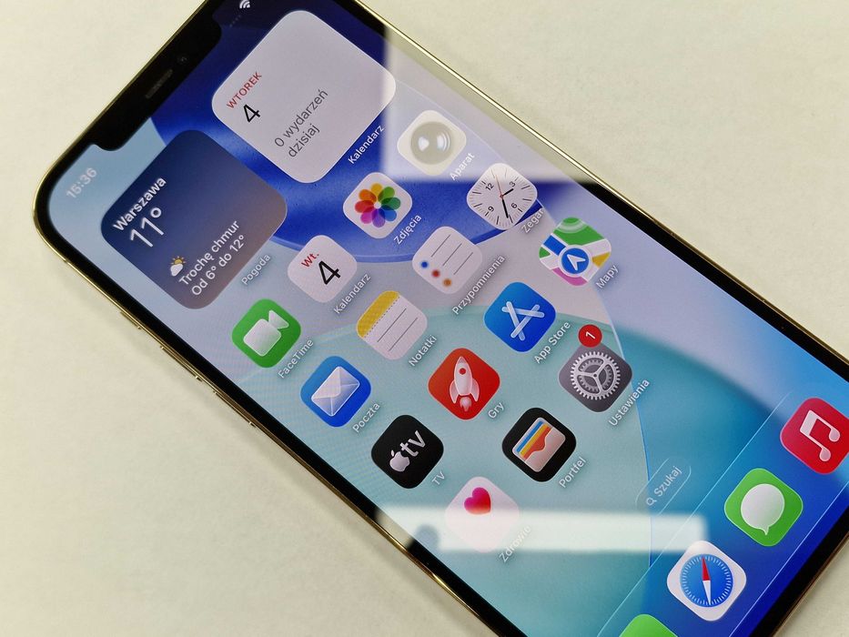 Iphone 12 PRO MAX 128GB/ Gold/ BAT 82%/ Grade A-/ Gwarancja + ładow