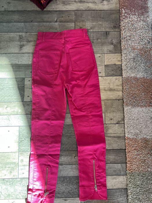 Spodnie rozowe zara wysoki stan