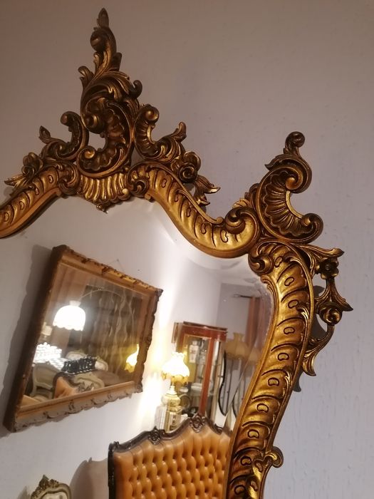 Credência (ou Consola; Mesa; Aparador) mármore, com Espelho, Luís XV