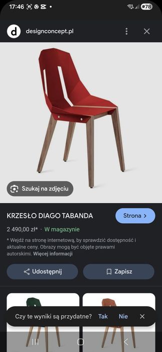 1 Krzesło / 4 krzesła Diago  projektu Tabanda