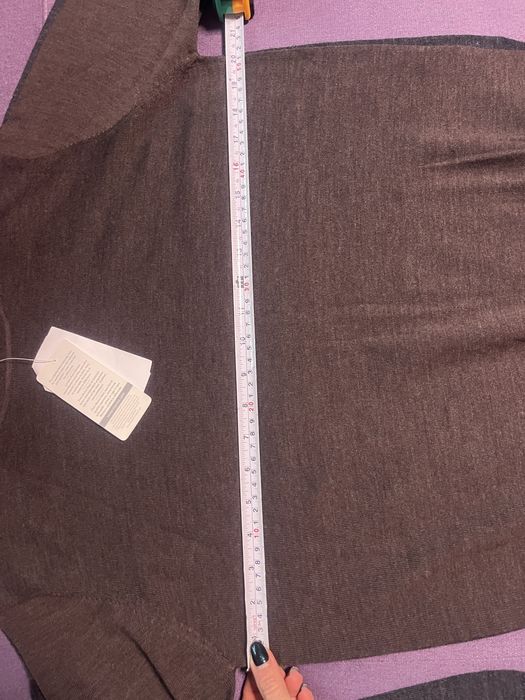 Светер з мериносовоі вовни 44 46 с м сірий коричневий